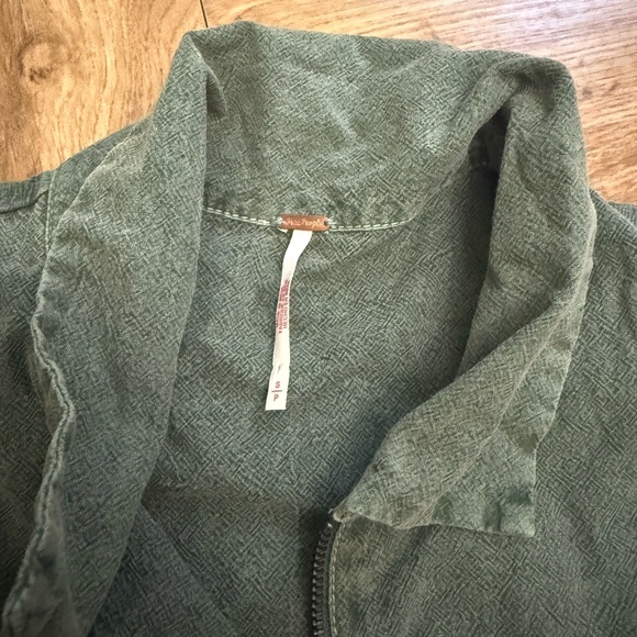 Free People Olive Dress with Ruffles and Belt - Picture 3 of 4